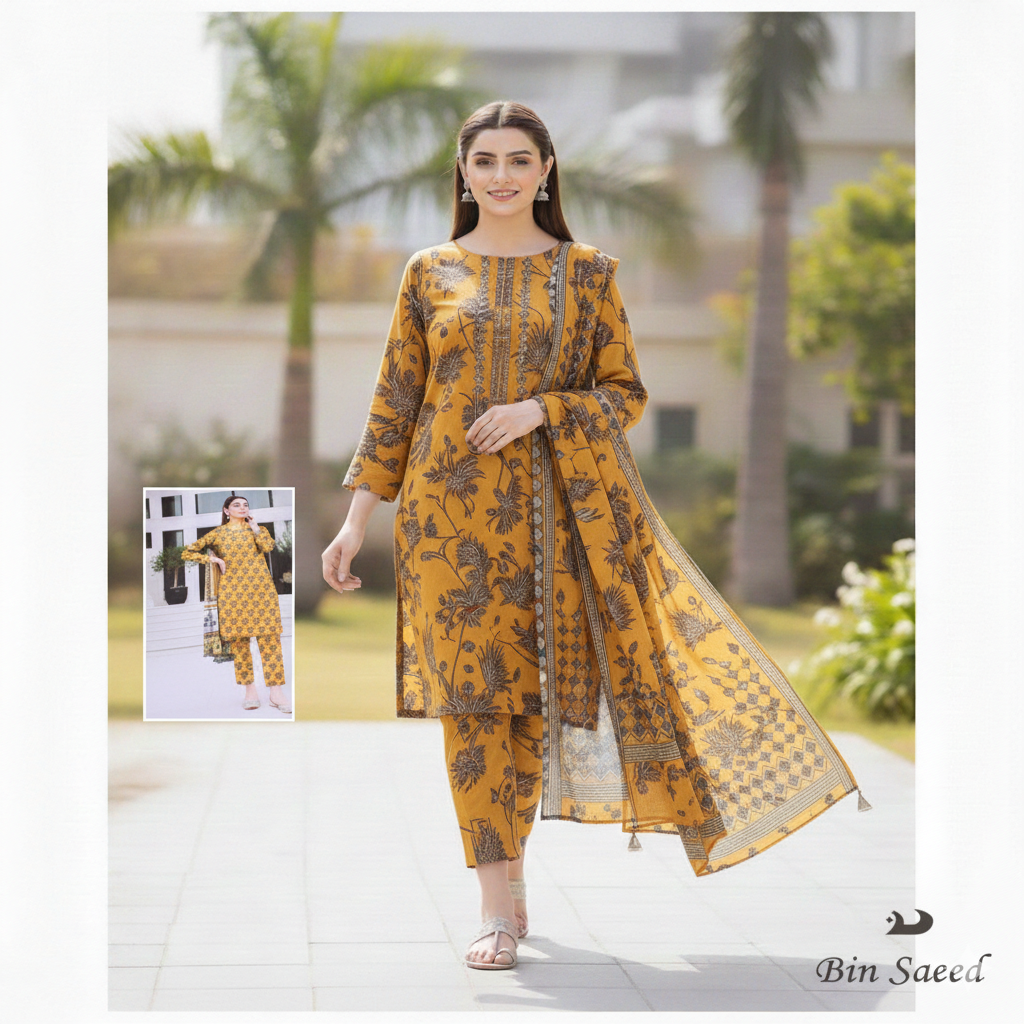 Karandi Unstiched 3-Pc Printed Winter Collection 2026
