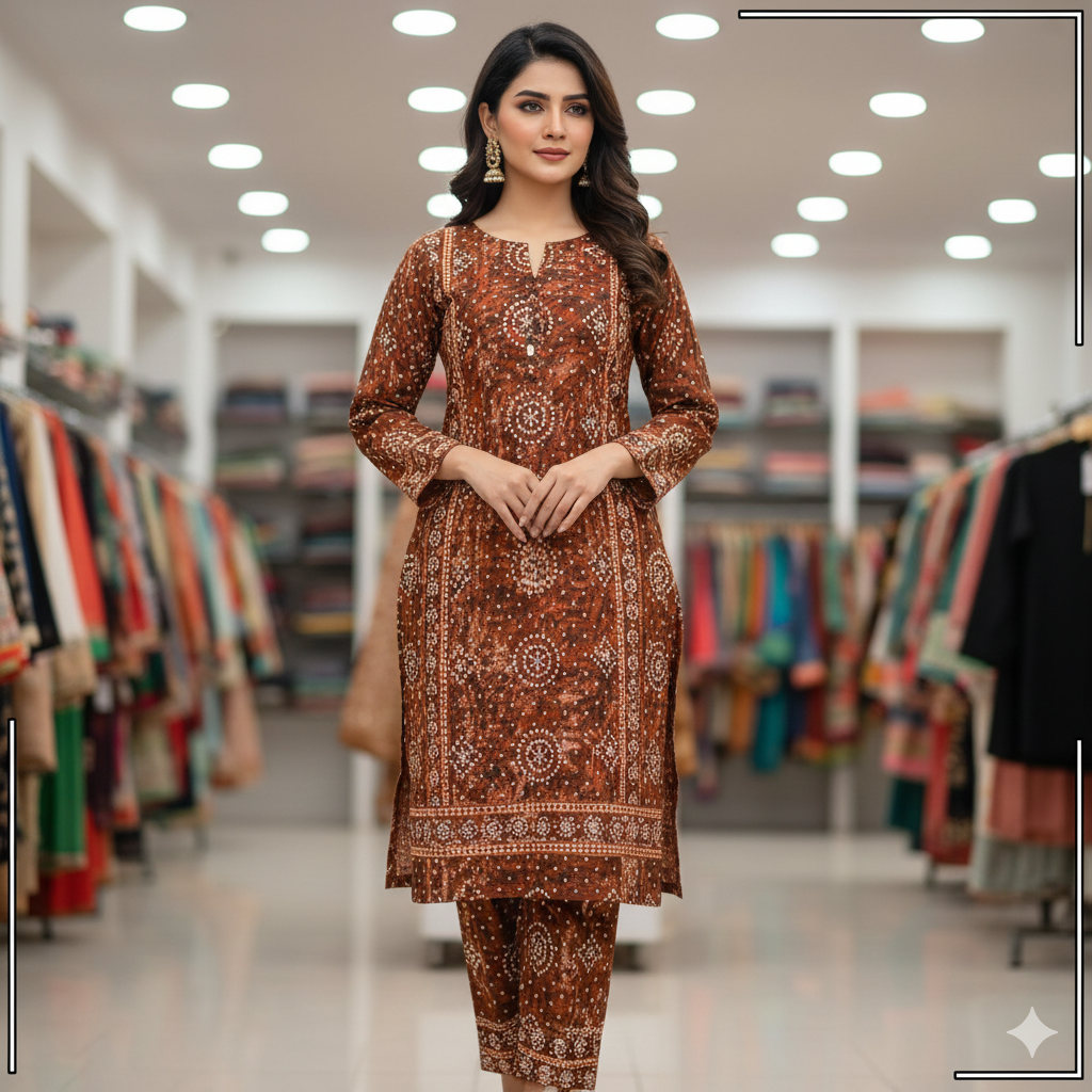 Volume 2025 Unstitched 2pc Digital Printed Micro Polo Cotton Suit | SALE Price