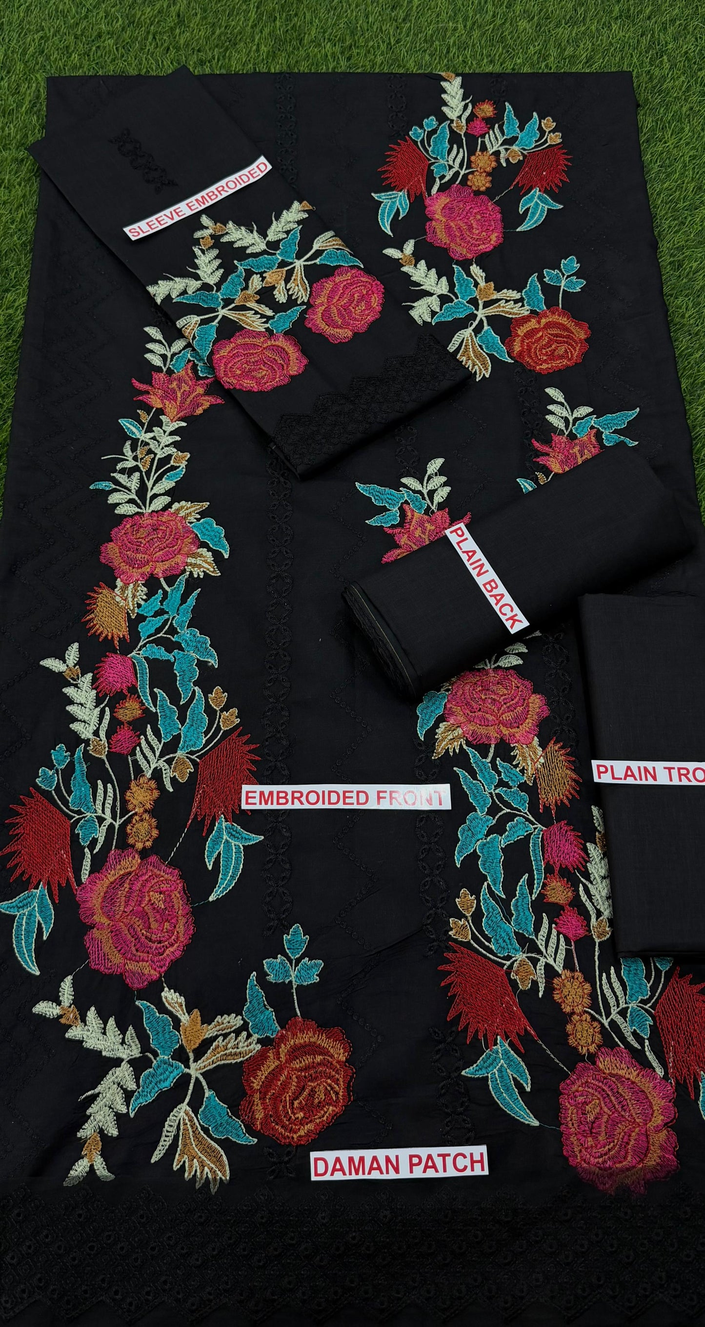 Limelight Unstitched 2-Piece Embroidered Lawn Suit – 90/70 Quality with Daman Patch