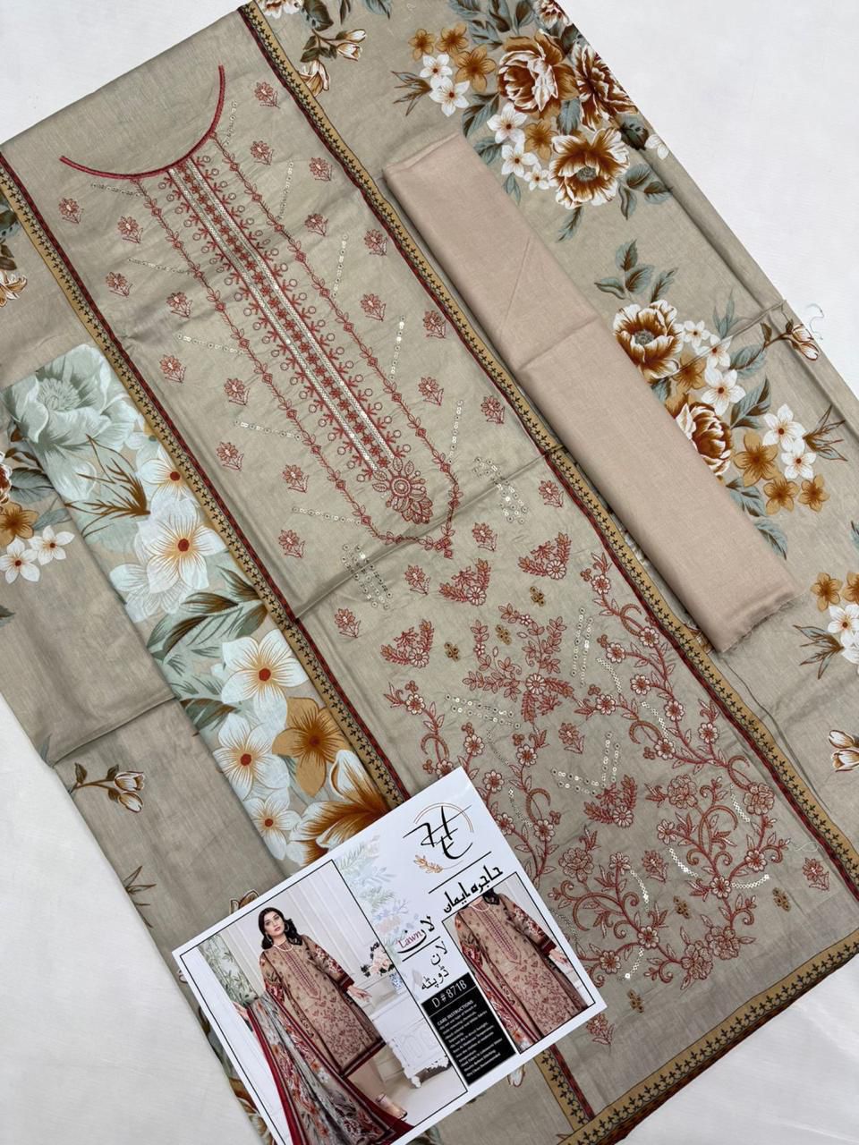 Summer 2026 Unstitched Lawn Collection | Sequence Embroidered 3-Piece Suits