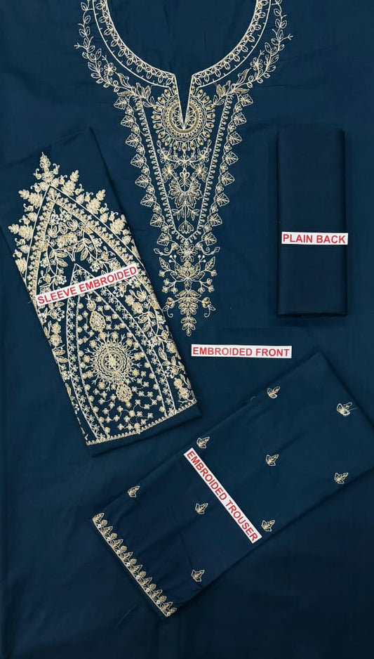 Batik Embroidered 2-Piece Lawn Suit with Embroidered Trouser (90/70)