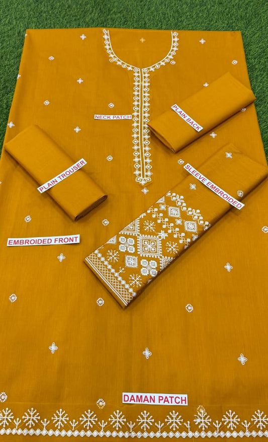 Batik 2-Piece Embroidered Lawn Suit – Neck Patch & Daman Detail (90/70 Quality)