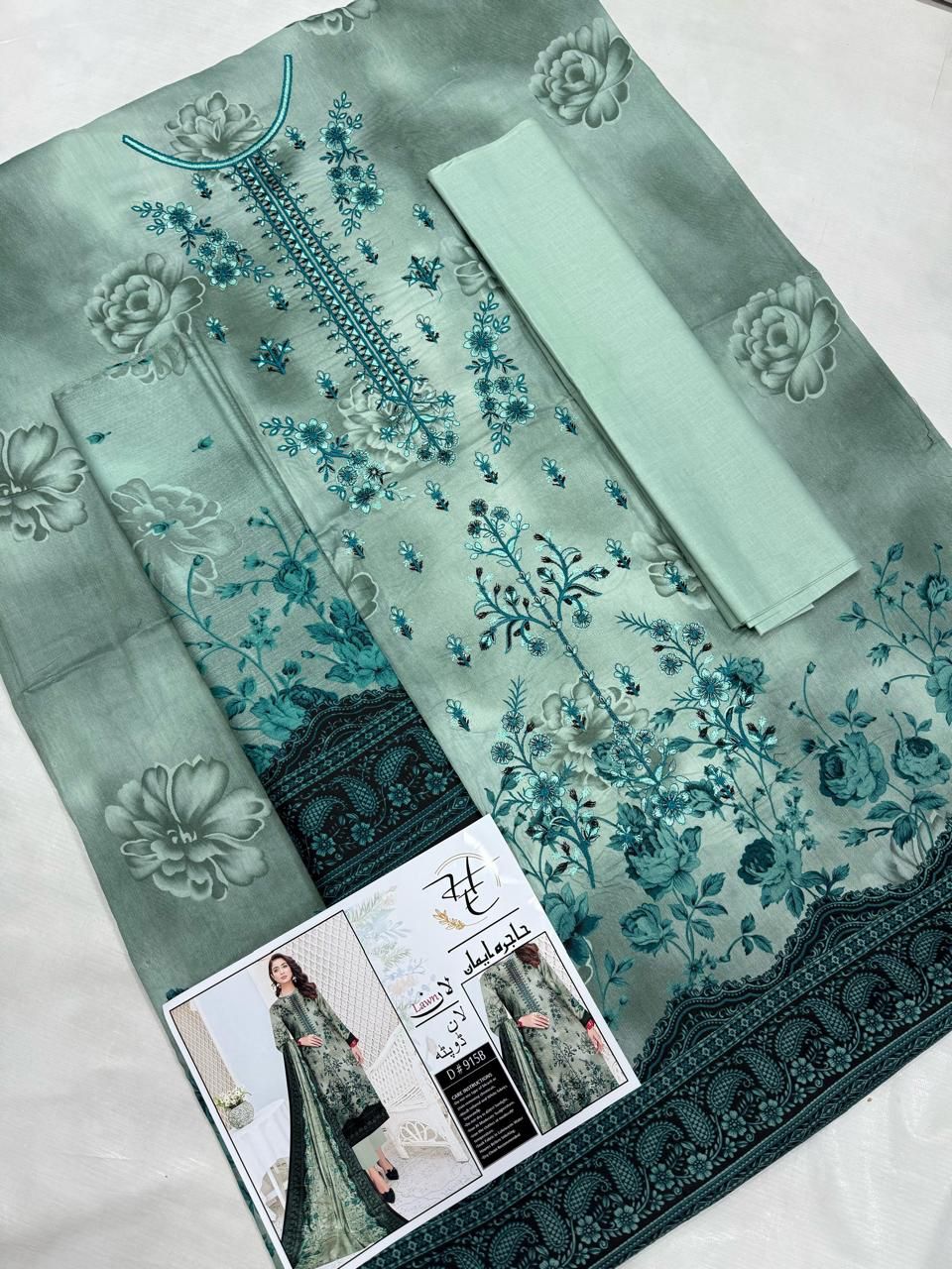 Summer 2026 Unstitched 3-Piece Lawn Suit – Panel Sequence Embroidery & Printed Back