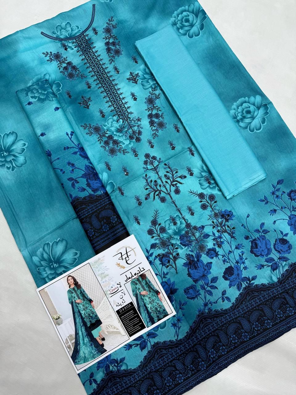 Summer 2026 Unstitched 3-Piece Lawn Suit – Panel Sequence Embroidery & Printed Back